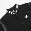 H05-AK2 Áo khoác Bomber Varsity tay phối da đen