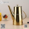 Ấm inox có vòi màu vàng, ấm rót nước inox, ấm trà inox màu vàng