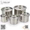 Âu inox có nắp đậy hình trụ, hũ inox hình tròn có nắp đậy, Hũ đựng topping bằng inox
