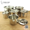 Âu inox có nắp đậy hình trụ, hũ inox hình tròn có nắp đậy, Hũ đựng topping bằng inox
