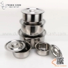 Thố inox, âu inox hình tròn đựng thực phẩm có nắp 5 kích cỡ (BÁN LẺ SIZE), âu inox chia cơm canh phục vụ trường học, suất ăn công nghiệp, bếp ăn tập thể