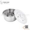Thố inox, âu inox hình tròn đựng thực phẩm có nắp 5 kích cỡ (BÁN LẺ SIZE), âu inox chia cơm canh phục vụ trường học, suất ăn công nghiệp, bếp ăn tập thể