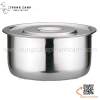 Thố inox, âu inox hình tròn đựng thực phẩm có nắp 5 kích cỡ (BÁN LẺ SIZE), âu inox chia cơm canh phục vụ trường học, suất ăn công nghiệp, bếp ăn tập thể