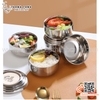 Bát cơm inox có nắp hai lớp, nắp inox có chữ , hàng xuất khẩu Đài Loan cao cấp