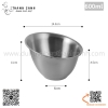 Tô inox đựng salad miệng xéo chéo, bát inox miệng vát đựng rau , củ quả, topping trong buffet chọn món