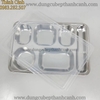 Khay ăn inox 6 ngăn / khay cơm inox 6 ngăn có nắp nhựa
