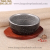 Bát đá / thố đá Hàn Quốc  màu đen kèm đế gỗ