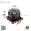 Bếp nướng gang đen hình tròn, bếp nướng BBQ hoa văn kiểu nhật độc đáo