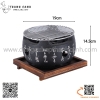 Bếp nướng gang đen hình tròn, bếp nướng BBQ hoa văn kiểu nhật độc đáo