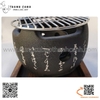 Bếp nướng gang đen hình tròn, bếp nướng BBQ hoa văn kiểu nhật độc đáo