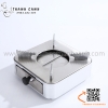 Bếp cồn inox hình vuông có ngăn đựng cồn có thể kéo ra dễ dàng