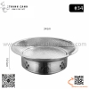 Bộ chảo kèm bếp cồn hâm nóng thức ăn, bộ bếp hâm tròn bằng inox cao cấp