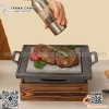 Bếp nướng mặt đá đun cồn có khung gỗ bao quanh chắc chắn, kiểu dáng thời trang