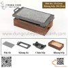 Bếp nướng mặt đá đun cồn có khung gỗ bao quanh chắc chắn, kiểu dáng thời trang