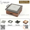 Bếp nướng mặt đá đun cồn có khung gỗ bao quanh chắc chắn, kiểu dáng thời trang