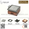 Bếp nướng mặt đá đun cồn có khung gỗ bao quanh chắc chắn, kiểu dáng thời trang