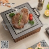 Bếp nướng mặt đá đun cồn có khung gỗ bao quanh chắc chắn, kiểu dáng thời trang