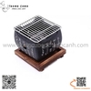 Bếp nướng gang hoa văn kiểu nhật hình vuông, bếp nướng BBQ màu đen