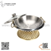 Bộ bếp inox nấu  sườn cay ThaiLan , nấu lẩu có nắp kính chân vàng