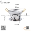 Bộ bếp inox nấu lẩu, bếp cồn tháp sườn cay có 2 quai màu vàng