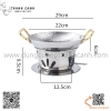 Bộ bếp inox nấu lẩu, bếp cồn tháp sườn cay có 2 quai màu vàng