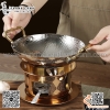 Bộ bếp inox nấu lẩu màu vàng đồng, nấu lẩu Tom Yum, hâm nóng thức ăn tại bàn