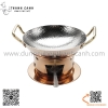 Bộ bếp inox nấu lẩu màu vàng đồng, nấu lẩu Tom Yum, hâm nóng thức ăn tại bàn