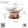 Bộ bếp inox nấu lẩu màu vàng đồng, nấu lẩu Tom Yum, hâm nóng thức ăn tại bàn