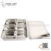 Bộ khay inox đựng gia vị 6 ngăn / khay gia vị 6 ngăn có nắp đậy