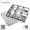 Bộ khay inox đựng gia vị 6 ngăn / khay gia vị 6 ngăn có nắp đậy