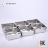 Bộ khay inox đựng gia vị 6 ngăn / khay gia vị 6 ngăn có nắp đậy