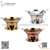 Bộ chảo sâu inox, bếp cồn tháp sườn cay, ăn lẩu khô, hấp xào hải sản