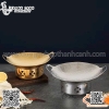 Bộ bếp cồn nấu sườn cay màu vàng và màu trắng, bếp hâm nóng thức ăn tại bàn, nồi nấu lẩu thái