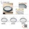 Bộ bát đĩa melamine, chén dĩa melamine vuông hoa văn Blueline, bộ phíp sóng xanh
