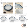 Bộ bát đĩa melamine, chén dĩa melamine vuông hoa văn Blueline, bộ phíp sóng xanh