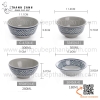 Bộ bát đĩa melamine, chén dĩa melamine vuông hoa văn Blueline, bộ phíp sóng xanh