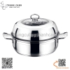 Nồi hấp inox 2 tầng, Nồi lẩu hấp inox gia đình, sử dụng đa năng nhiều công dụng