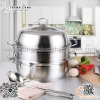 Nồi hấp inox 2 tầng, Nồi lẩu hấp inox gia đình, sử dụng đa năng nhiều công dụng