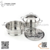 Nồi hấp inox 2 tầng, Nồi lẩu hấp inox gia đình, sử dụng đa năng nhiều công dụng