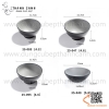 Bát đĩa Melamine cho nhà hàng màu xám đen, bộ bát đĩa lòng xám vỏ đen cao cấp