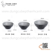 Bát đĩa Melamine cho nhà hàng màu xám đen, bộ bát đĩa lòng xám vỏ đen cao cấp
