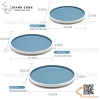 Bộ bát đĩa phíp hai màu trắng xanh trời, bộ chén dĩa melamine phong cách biển xanh