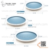 Bộ bát đĩa phíp hai màu trắng xanh trời, bộ chén dĩa melamine phong cách biển xanh