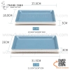 Bộ bát đĩa phíp hai màu trắng xanh trời, bộ chén dĩa melamine phong cách biển xanh