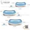 Bộ bát đĩa phíp hai màu trắng xanh trời, bộ chén dĩa melamine phong cách biển xanh