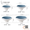 Bộ bát đĩa phíp hai màu trắng xanh trời, bộ chén dĩa melamine phong cách biển xanh