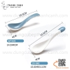 Bộ bát đĩa phíp hai màu trắng xanh trời, bộ chén dĩa melamine phong cách biển xanh