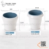 Bộ bát đĩa phíp hai màu trắng xanh trời, bộ chén dĩa melamine phong cách biển xanh