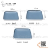 Bộ bát đĩa phíp hai màu trắng xanh trời, bộ chén dĩa melamine phong cách biển xanh