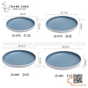 Bộ bát đĩa phíp hai màu trắng xanh trời, bộ chén dĩa melamine phong cách biển xanh